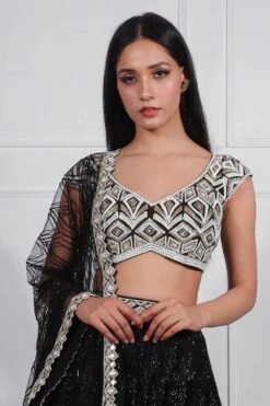 Ritika Mirchandani Black Hand Embroidered Lehenga Set -Echo Clohting Shop 01 21 16 4