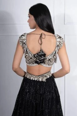 Ritika Mirchandani Black Hand Embroidered Lehenga Set -Echo Clohting Shop 01 21 16 6