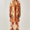 Rajdeep Ranawat Permaz Beige & Orange Floral Printed Flared Pant