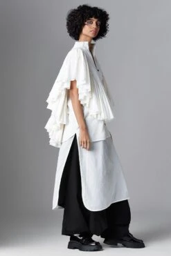 Chola White Long Frill Shirt -Echo Clohting Shop 03052023ca03 3