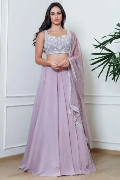 Naibah Lavender Hand Embellished Lehenga Set