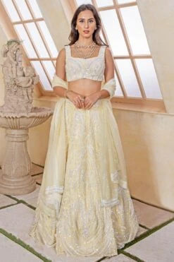 Naibah Yellow Hand Embellished Lehenga Set