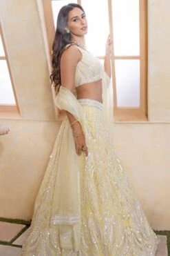 Naibah Yellow Hand Embellished Lehenga Set -Echo Clohting Shop 03052023nh15 3