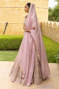 Arpita Mehta Baby Orchid Mirror & Embroidered Lehenga Set -Echo Clohting Shop 031123am36 3
