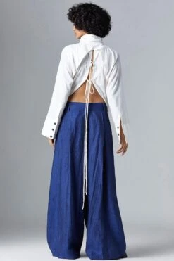 Chola Navy Pleated Trousers With A Belt -Echo Clohting Shop 0311ca05 3