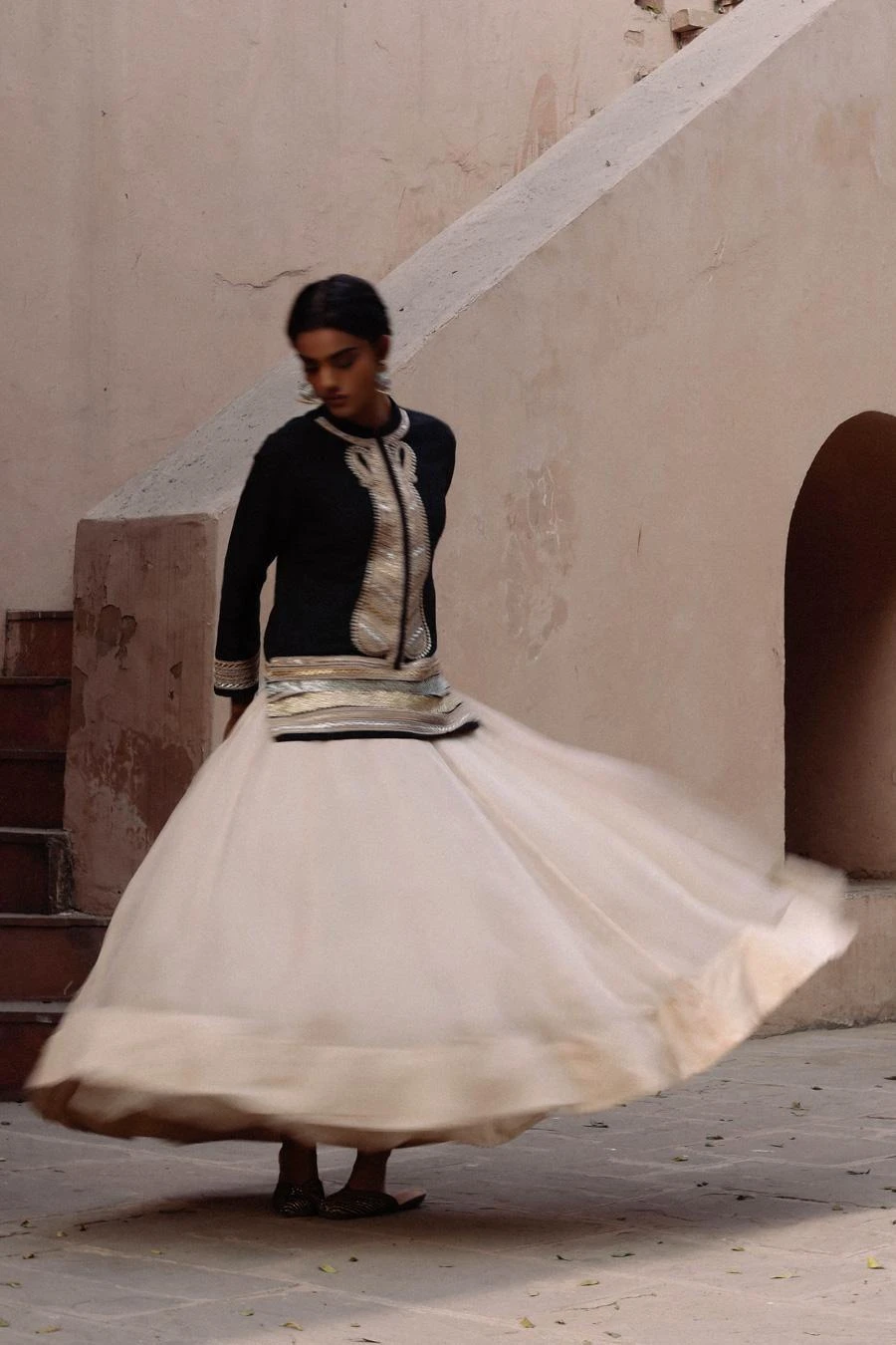 Avacara Black Intricate Dori Work Handloom Jacket Set 2 Avacara Black Intricate Dori Work Handloom Jacket Set - Image 2