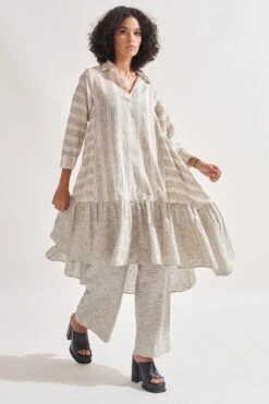 Amrich Ivory Handwoven Panelled Dress -Echo Clohting Shop 0404amr35 4