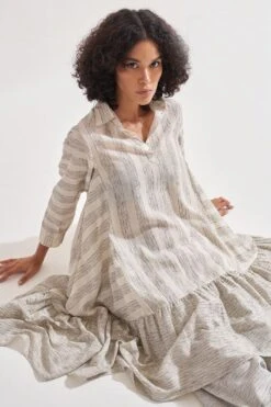 Amrich Ivory Handwoven Panelled Dress -Echo Clohting Shop 0404amr35 5