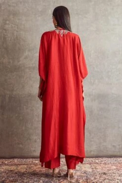 Jayanti Reddy Red Zardosi Embellished Kaftan Set -Echo Clohting Shop 050923jr01 4