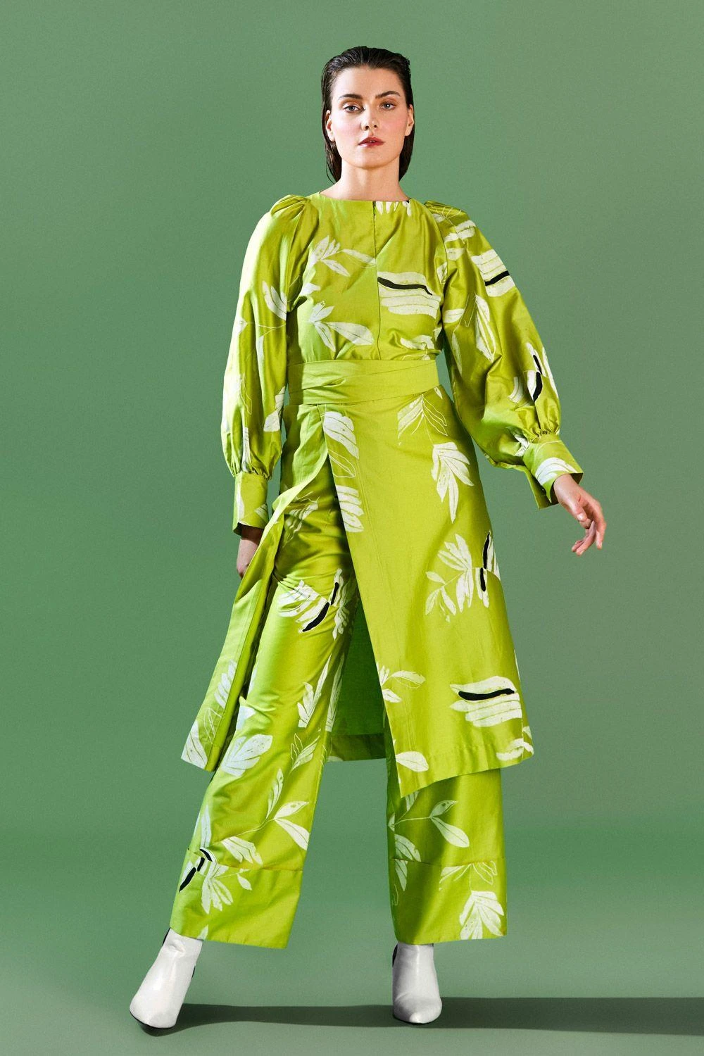 Bennch Lime Green Printed Pants 1 Bennch Lime Green Printed Pants