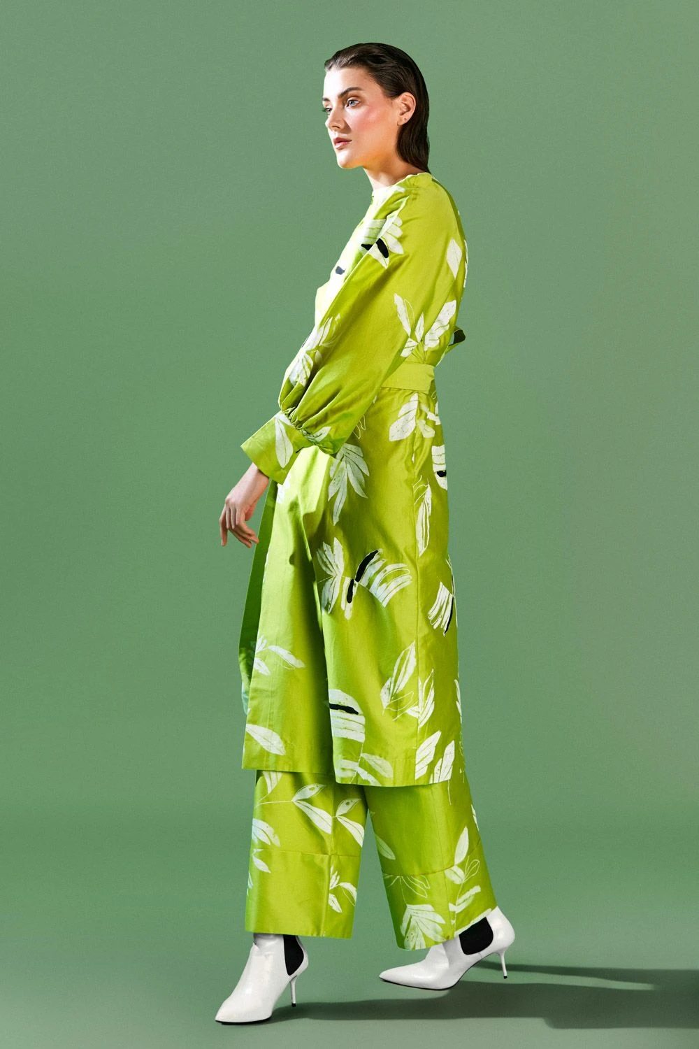 Bennch Lime Green Printed Pants 2 Bennch Lime Green Printed Pants - Image 2