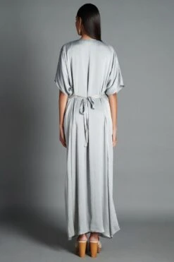 Amit Aggarwal Grey Drape Kaftan Dress -Echo Clohting Shop 068 gry 3