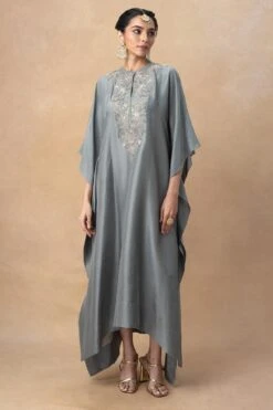 Jayanti Reddy Grey Zardosi Embroidered Kaftan
