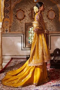Itrh Yellow Embroidered Sharara Set -Echo Clohting Shop 0909it01 3