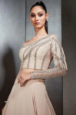 Rohit Gandhi + Rahul Khanna Beige Embellished Lehenga Set -Echo Clohting Shop 0911rg42 3