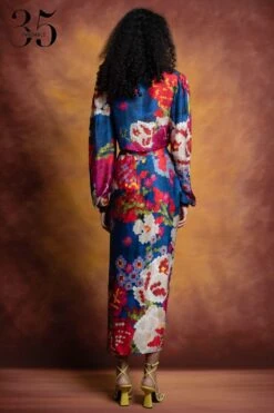 Saaksha & Kinni Blue Botanical Print Top -Echo Clohting Shop 0912sk02 5