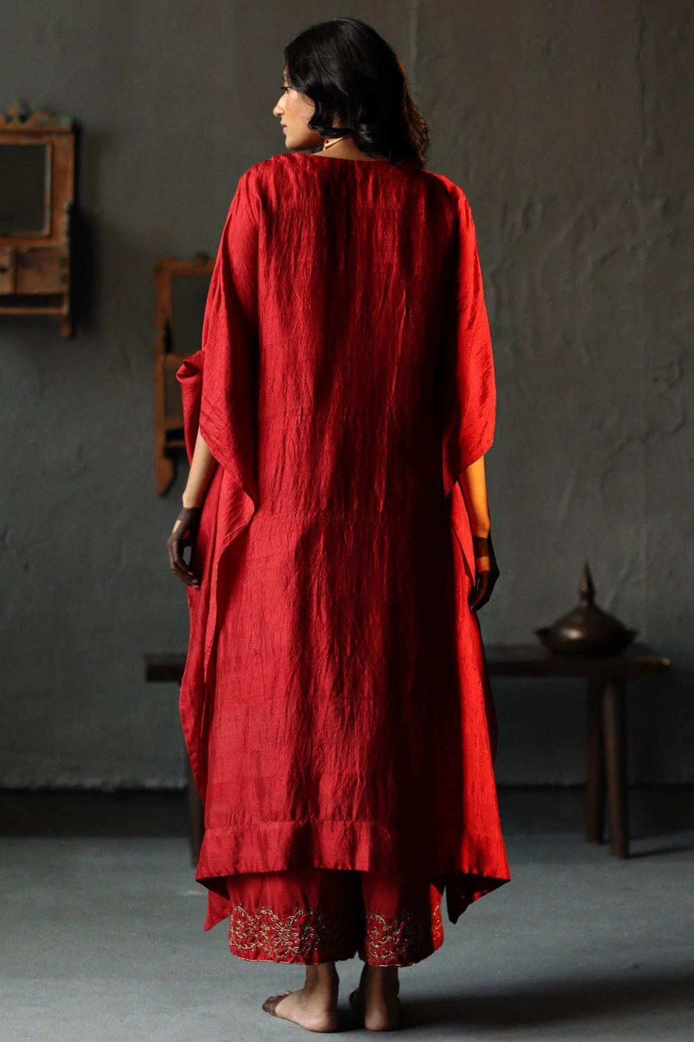 Shorshe Ruby Red Nushka Kaftan Set 5 Shorshe Ruby Red Nushka Kaftan Set - Image 5