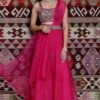 Ridhima Bhasin Fuchsia Embroidered Sharara Sari