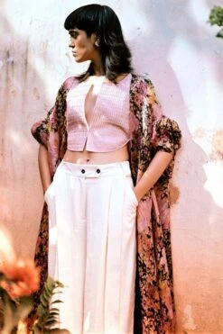 Chola White Pleated Trousers -Echo Clohting Shop 10323ssm3 3 1