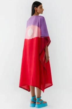 Medium Hand Dyed Colour-blocked Silk Kaftan -Echo Clohting Shop 105sm41 4