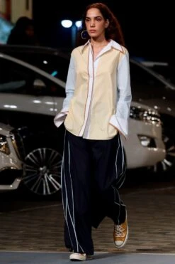 Bodice Colour Blocked Poplin Shirt