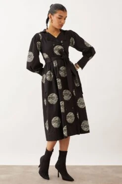 SNOB Black Ripple Printed Milori Dress -Echo Clohting Shop 10823sb7 3