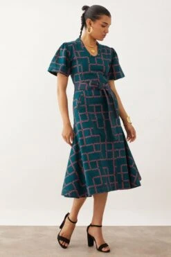 SNOB Daichi Chevron Printed Dress -Echo Clohting Shop 10823sb9 3