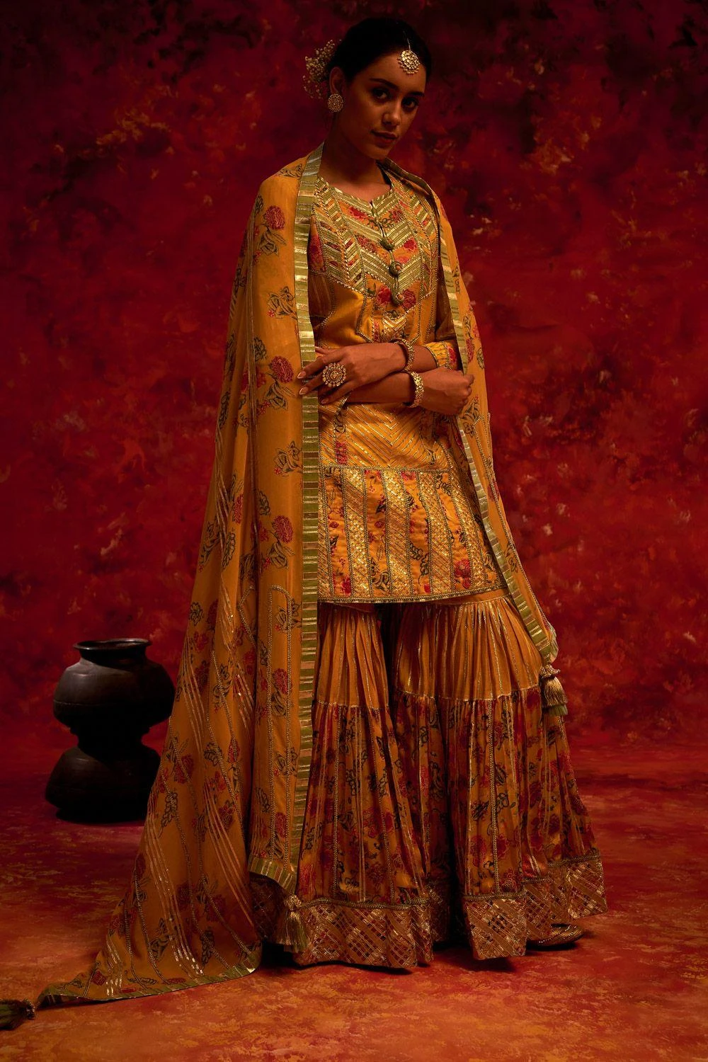 Simar Dugal Yellow Embellished Sharara Set 1 Simar Dugal Yellow Embellished Sharara Set