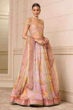 Tarun Tahiliani Floral Embellished Multicoloured Lehenga Set -Echo Clohting Shop 110723tt05 3