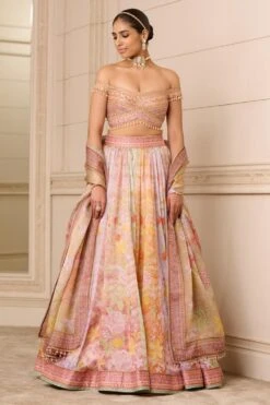 Tarun Tahiliani Floral Embellished Multicoloured Lehenga Set -Echo Clohting Shop 110723tt05 4