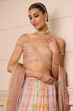 Tarun Tahiliani Floral Embellished Multicoloured Lehenga Set -Echo Clohting Shop 110723tt05 6