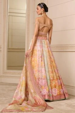 Tarun Tahiliani Floral Embellished Multicoloured Lehenga Set -Echo Clohting Shop 110723tt05 7