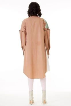 Kanika Goyal Label Dark Beige Shirt Dress With Side Pleats -Echo Clohting Shop 110kg7 3