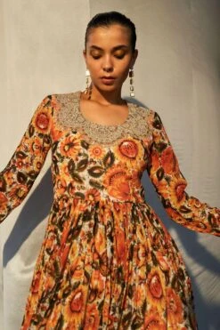 Bhumika Sharma Yellow Floral Printed Peplum & Sharara Set -Echo Clohting Shop 111023bs12 3