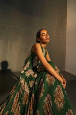 Bhumika Sharma Green Butta Printed Lehenga Set -Echo Clohting Shop 111023bs2 3