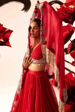 Bhumika Sharma Red Embroidered Lehenga Set -Echo Clohting Shop 11123bs14 3