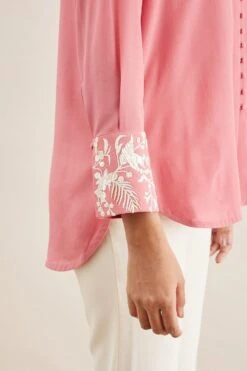 PATINE Salmon Pink Gara Thread Embroidered Shirt -Echo Clohting Shop 111pat1 4