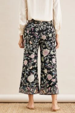 PATINE Black Gara Embroidered Cropped Pants -Echo Clohting Shop 111pat21 5