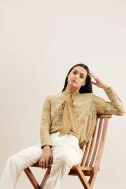 PATINE Beige Shikargah Printed Top -Echo Clohting Shop 111pat30 5