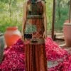Pooja Keyur Brown Aari Embroidered Patchwork Sharara Set