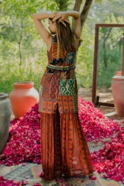 Pooja Keyur Brown Aari Embroidered Patchwork Sharara Set -Echo Clohting Shop 111pkm8 5