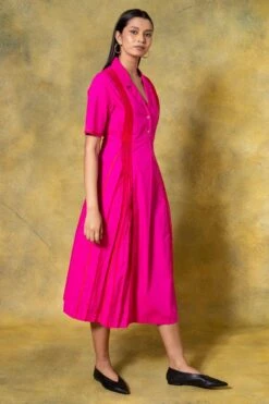 Bodice Pink Pleated Dress 7 Bodice Pink Pleated Dress -Echo Clohting Shop 11423bo6 3