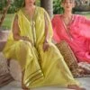 Surily G Neon Yellow Embellished Kaftan