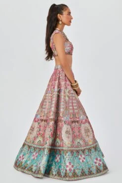 Aisha Rao Pink Floral Embellished Lehenga Set -Echo Clohting Shop 11723ar12 3
