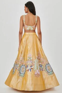 Aisha Rao Yellow Floral Embellished Lehenga Set -Echo Clohting Shop 11723ar2 6
