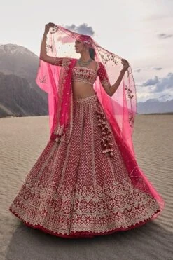 Anushree Reddy Red & Pink Amaaya Lehenga Set