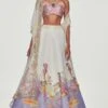Aisha Rao Lavender & Ivory Embellished Lehenga Set