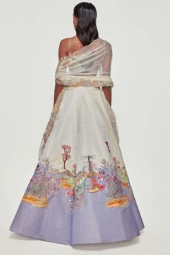 Aisha Rao Lavender & Ivory Embellished Lehenga Set -Echo Clohting Shop 1211ar6 4