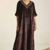 Shorshe Plum Hand Embroidered Noor Kaftan