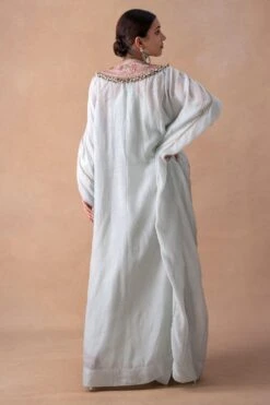 Anamika Khanna Serene Blue Floral & Sequin Adorned Kaftan Set -Echo Clohting Shop 12124ak14 5